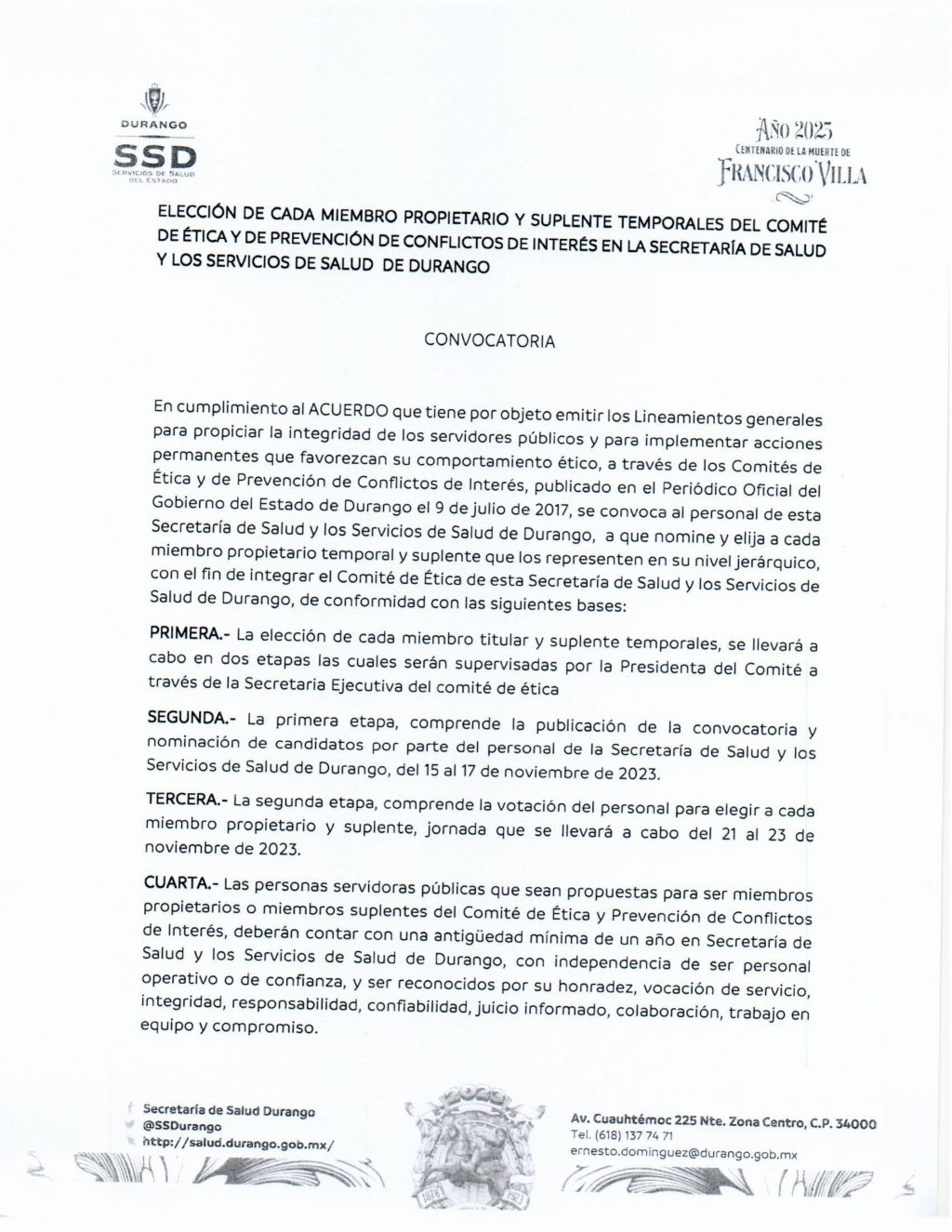 Elección De Cada Miembro Propietario Y Suplente Temporales Del Comité